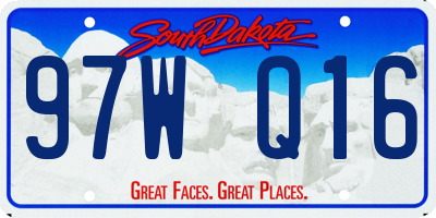 SD license plate 97WQ16