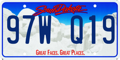 SD license plate 97WQ19