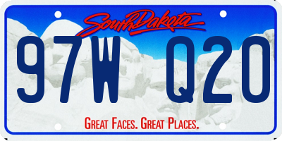 SD license plate 97WQ20
