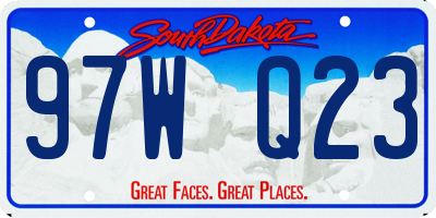 SD license plate 97WQ23