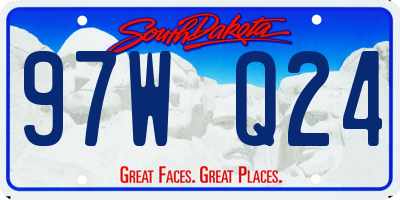 SD license plate 97WQ24
