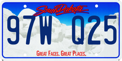 SD license plate 97WQ25