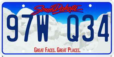 SD license plate 97WQ34