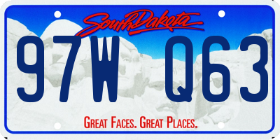SD license plate 97WQ63