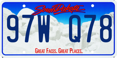 SD license plate 97WQ78