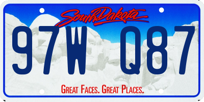SD license plate 97WQ87