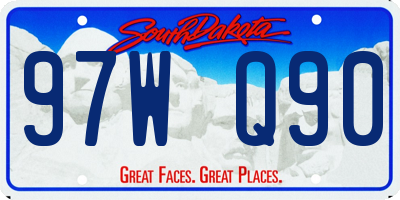 SD license plate 97WQ90