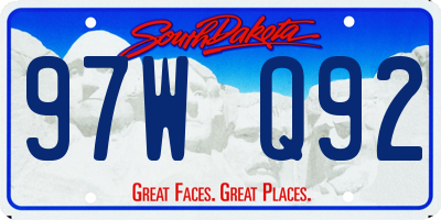 SD license plate 97WQ92