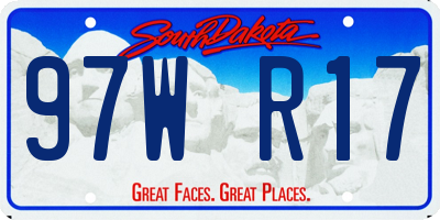 SD license plate 97WR17