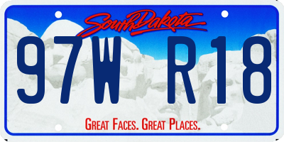 SD license plate 97WR18