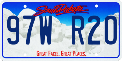 SD license plate 97WR20