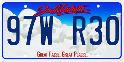 SD license plate 97WR30