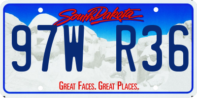 SD license plate 97WR36