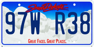 SD license plate 97WR38