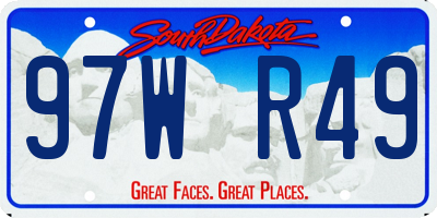 SD license plate 97WR49