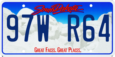 SD license plate 97WR64