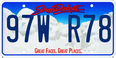 SD license plate 97WR78