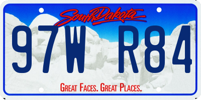 SD license plate 97WR84