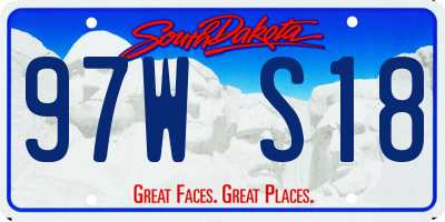 SD license plate 97WS18