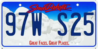 SD license plate 97WS25