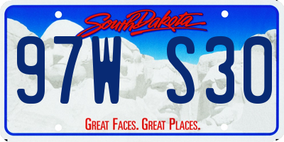 SD license plate 97WS30