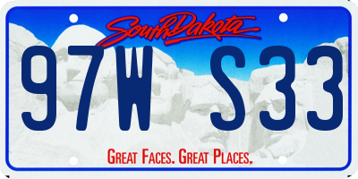 SD license plate 97WS33