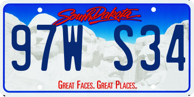 SD license plate 97WS34