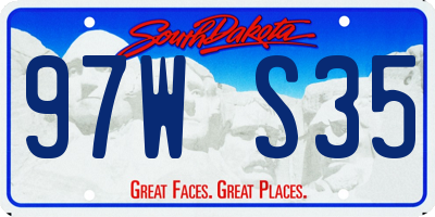 SD license plate 97WS35