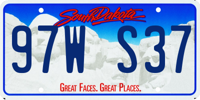 SD license plate 97WS37