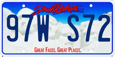 SD license plate 97WS72