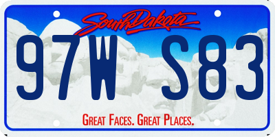 SD license plate 97WS83