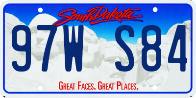 SD license plate 97WS84
