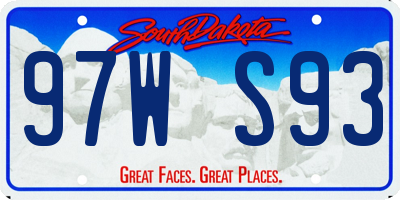 SD license plate 97WS93