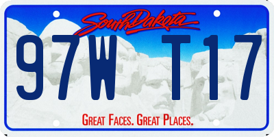 SD license plate 97WT17