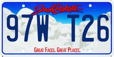 SD license plate 97WT26