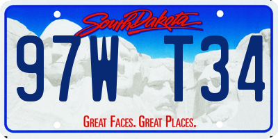 SD license plate 97WT34