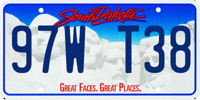 SD license plate 97WT38