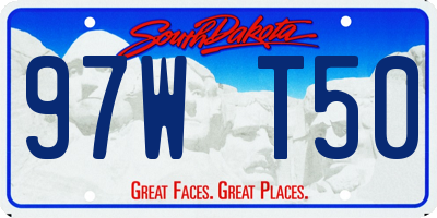 SD license plate 97WT50