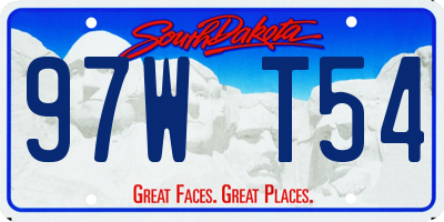 SD license plate 97WT54