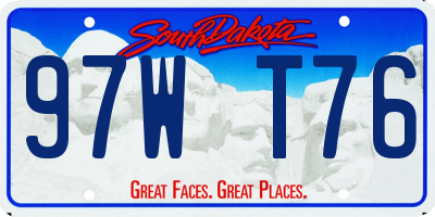 SD license plate 97WT76