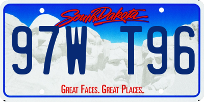 SD license plate 97WT96