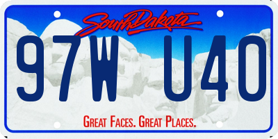 SD license plate 97WU40