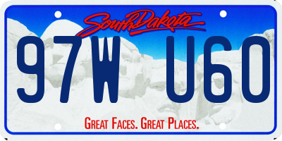 SD license plate 97WU60