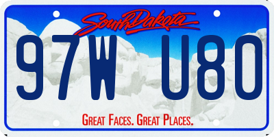 SD license plate 97WU80