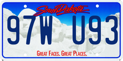 SD license plate 97WU93