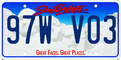 SD license plate 97WV03