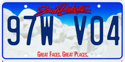 SD license plate 97WV04