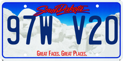 SD license plate 97WV20