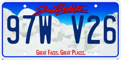 SD license plate 97WV26