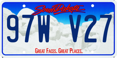 SD license plate 97WV27